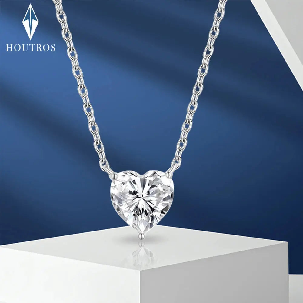 24 Carat Heart Shape Moissanite Pendant Necklace - Yinkus Jewellery