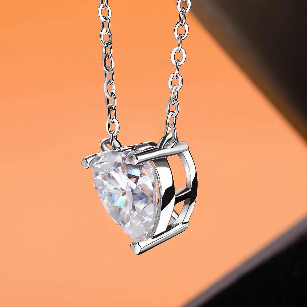 24 Carat Heart Shape Moissanite Pendant Necklace - Yinkus Jewellery