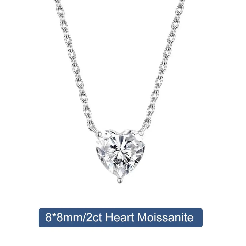 24 Carat Heart Shape Moissanite Pendant Necklace - Yinkus Jewellery