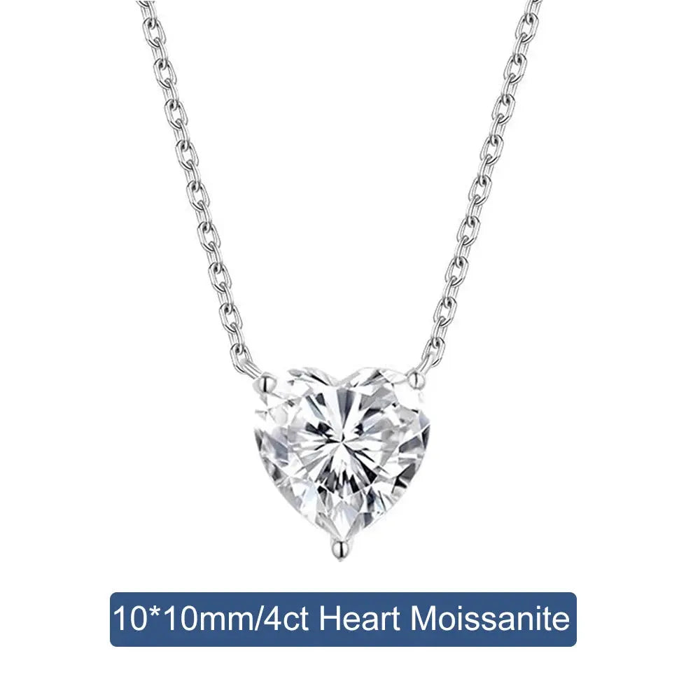 24 Carat Heart Shape Moissanite Pendant Necklace - Yinkus Jewellery