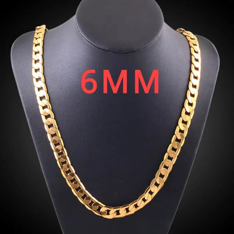 925 Sterling Silver  18K Gold Chain Necklace - Yinkus Jewellery