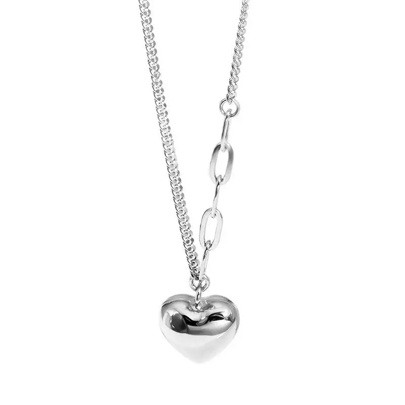 925 Sterling Silver Plated 18k Gold Heart Necklace - Yinkus Jewellery