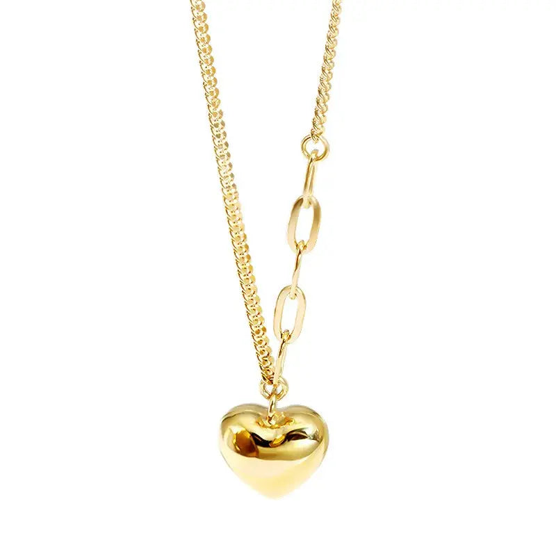 925 Sterling Silver Plated 18k Gold Heart Necklace - Yinkus Jewellery