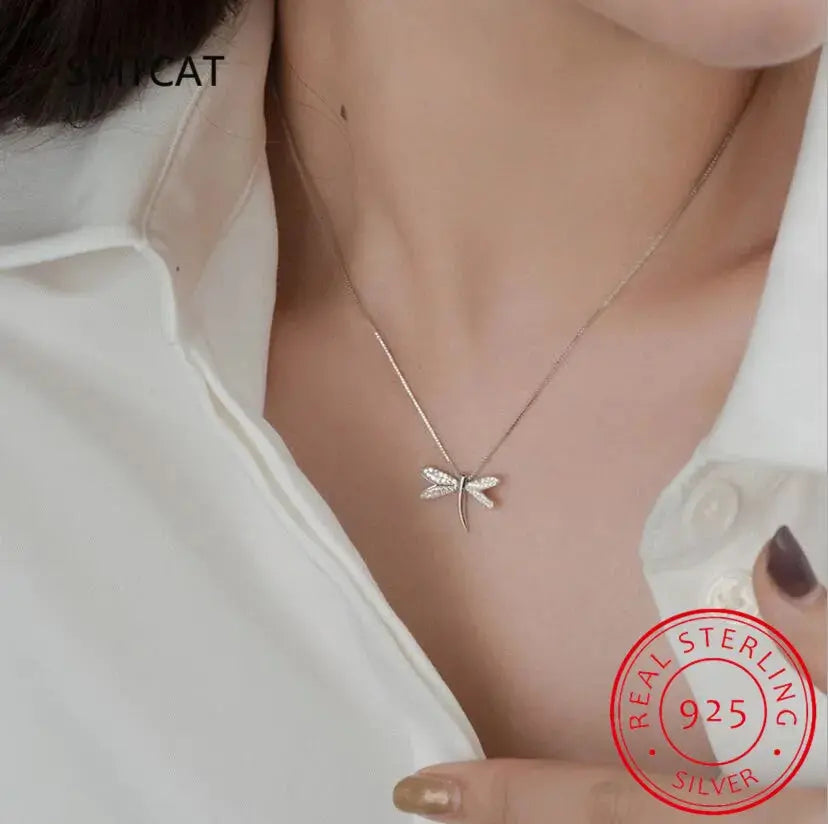 925 Sterling Silver Shiny  Zircon Necklace - Yinkus Jewellery