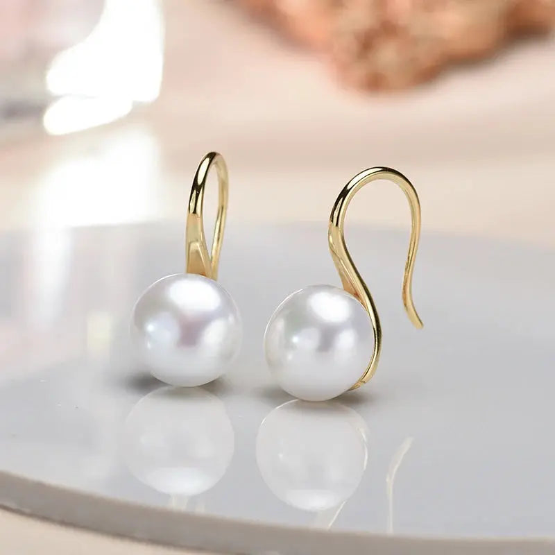 Big 9-10mm Black Natural Freshwater Pearl Earrings for Women Girl Gift, 925 Sterling Silver Jewelry Pearl Earrings New Arrival Yinkus Jewellery  