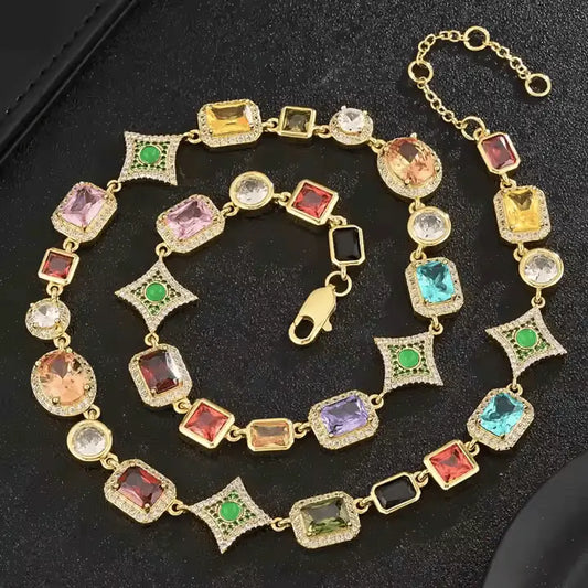 Colorful Gemstone Chain Men Star Jewelry - Yinkus Jewellery