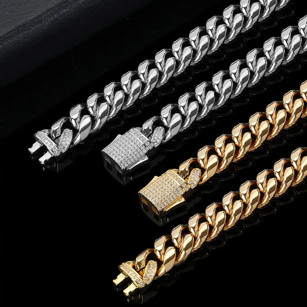 Gold Plated Mens Heavy Miami Cuban Link Chain - Yinkus Jewellery