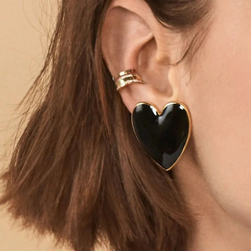 Korean Street  Style Lovely Enamel Love Heart Big Fashion  Accessories Jewelry Stud  Earrings Drop Earrings Yinkus Jewellery  