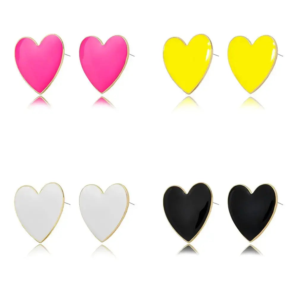 Korean Street  Style Lovely Enamel Love Heart Big Fashion  Accessories Jewelry Stud  Earrings Drop Earrings Yinkus Jewellery  