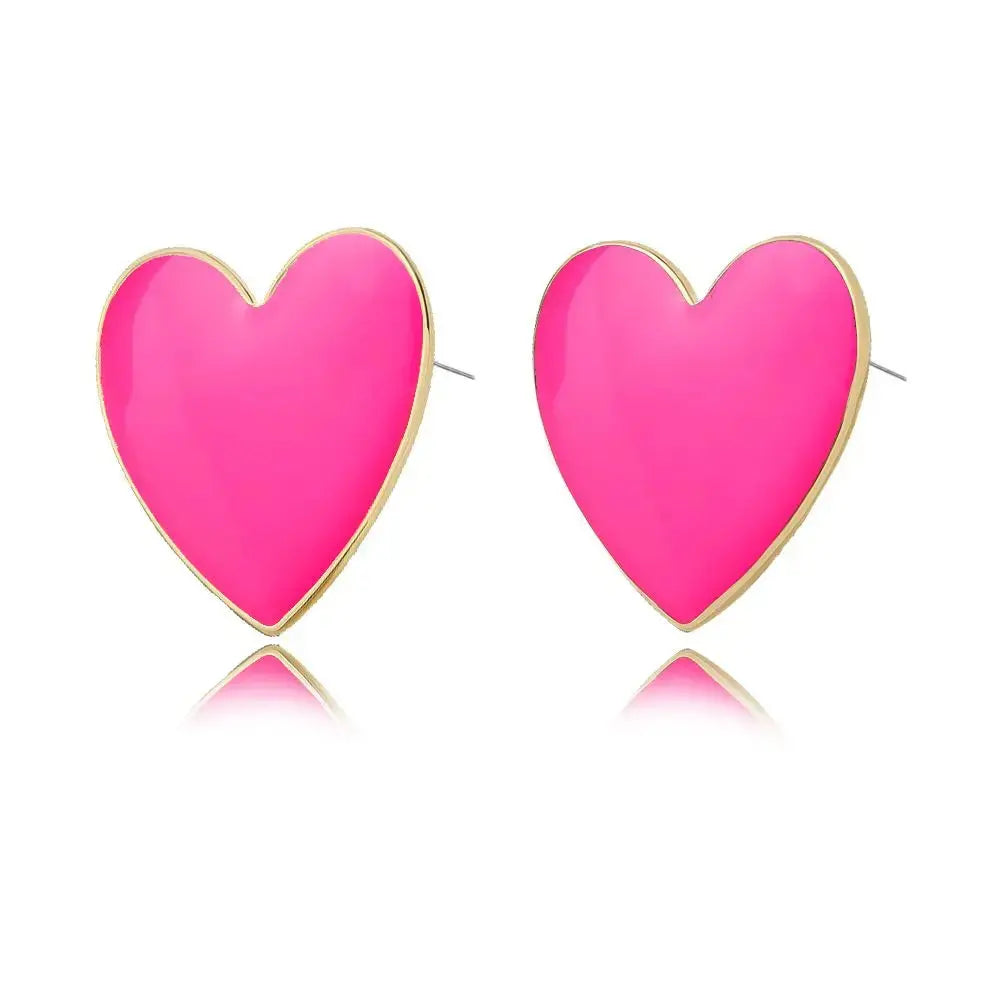 Korean Street  Style Lovely Enamel Love Heart Big Fashion  Accessories Jewelry Stud  Earrings Drop Earrings Yinkus Jewellery  