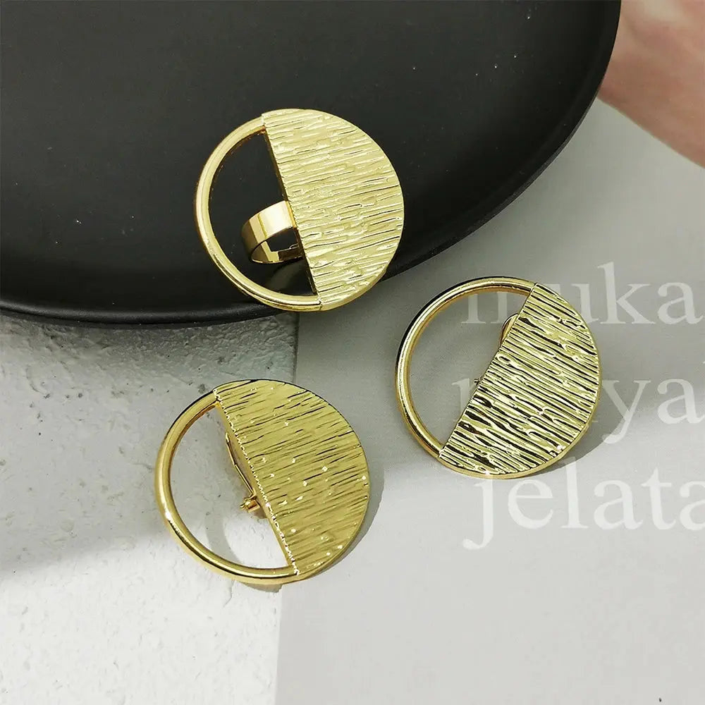 Luxury Dubai Gold Plated Earrings and Ring Jewelry Set Weddings Bridal Gifts Golden Color Hoop Earrings and Finger Ring Set Yinkus Jewellery  