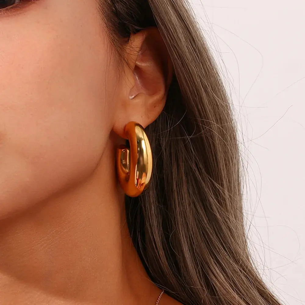 Minimalist Gold Big Hoop Clip Earrings 2023 New In Fashionable Circle Non Pierced Earrings Party Friends and Girl Jewelry Gift Yinkus Jewellery  