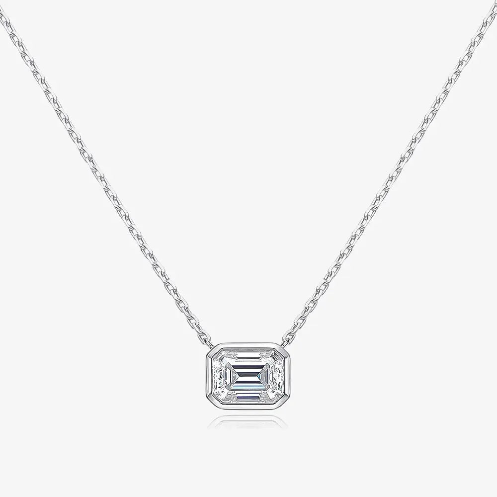 Moissanite 925 Sterling Silver Gold Plated Pendant Necklace - Yinkus Jewellery