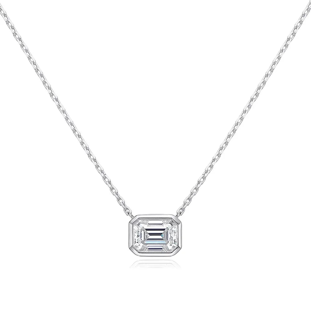 Moissanite 925 Sterling Silver Gold Plated Pendant Necklace - Yinkus Jewellery