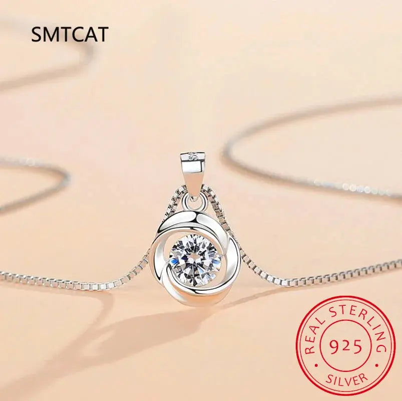 Moissanite Pendant Necklace  S925 Silver - Yinkus Jewellery