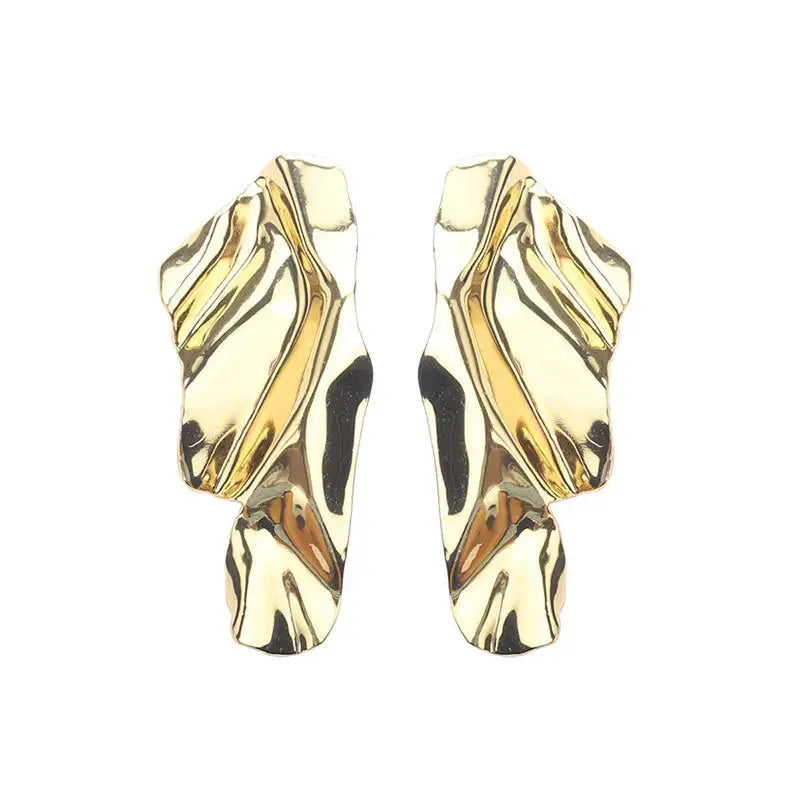 Punk Fashion Metal Iron Sheet Geometric Big Earrings for Women Irregular Sequin Jewelry Wholesale Party Gift Yinkus Jewellery  