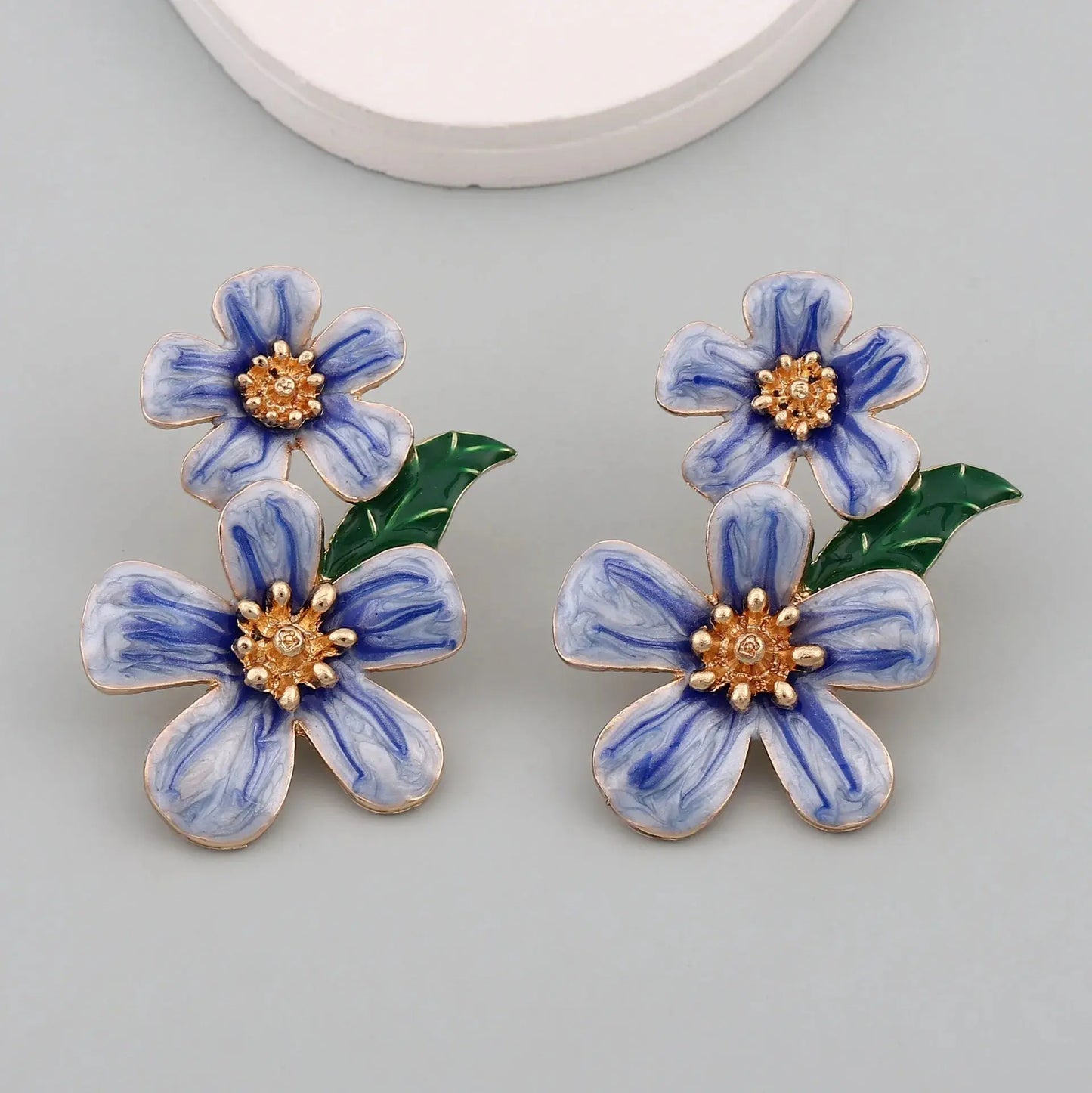 Unique Big Flower Stud Earrings Exaggerate Red Flowers Earrings Korean Style Exquisite White Camellia Earring Statement Jewelry - Yinkus Jewellery